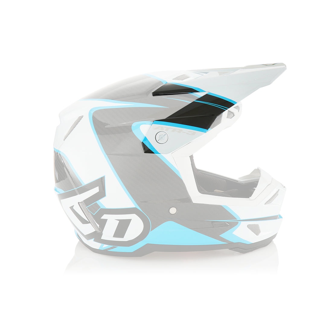 6D ATR - 3 Visor Wave Gloss - Cyan White