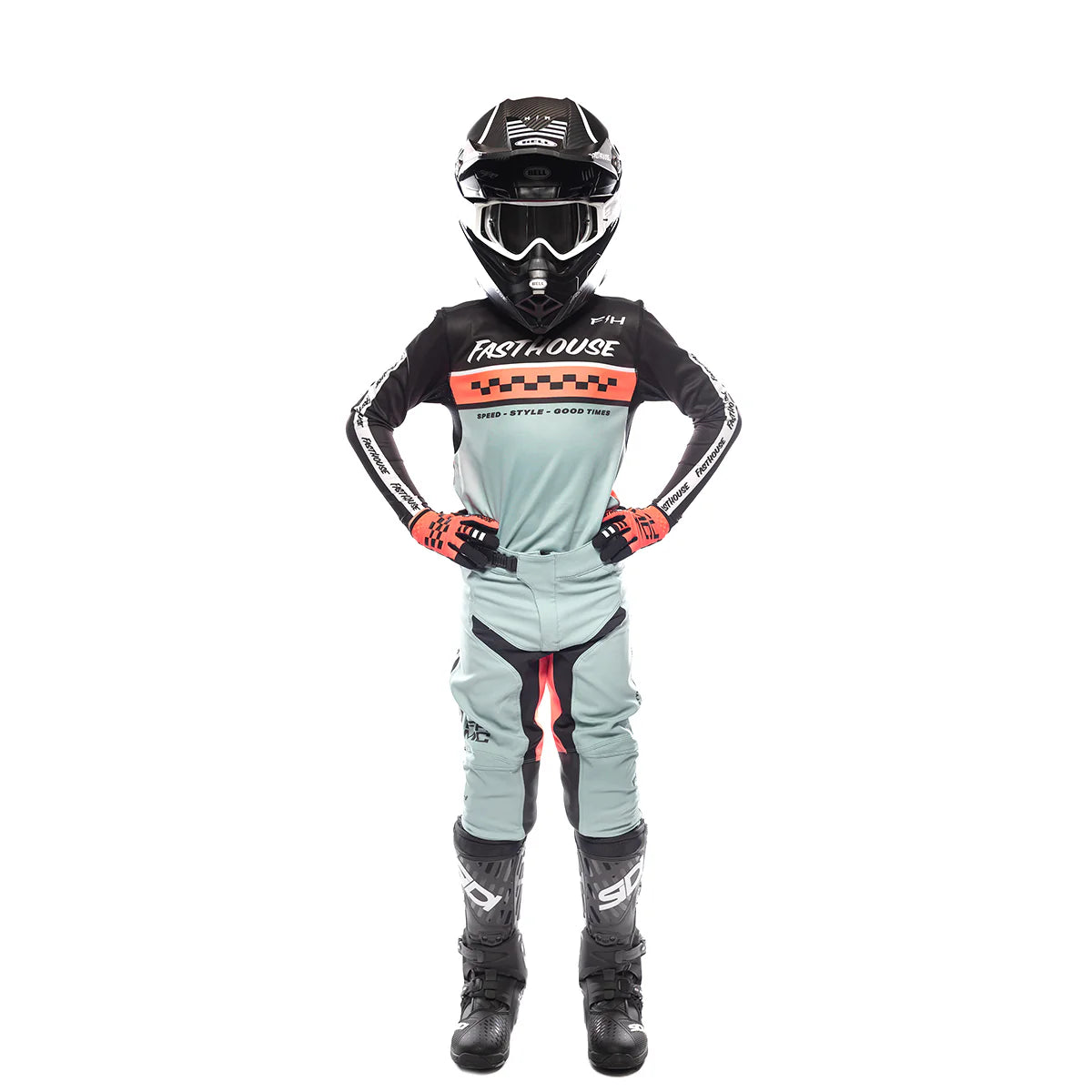 Fasthouse Elrod Formula Youth Pant - Oceanic Mint/Hyper Coral